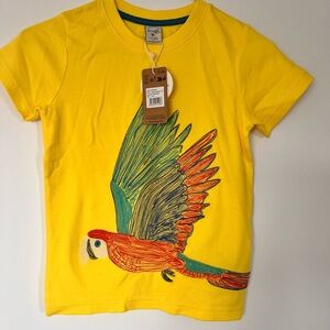 Amazing Kids bright Neutral Gender Yellow Parrot T-Shirt 100% organic cotton